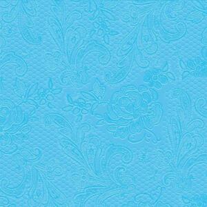 PPD.B007305 Lace embossed light blue papírszalvéta 25x25cm15db-os