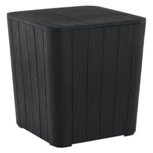 Kerti tároló doboz/kisasztal, fekete, IBLIS