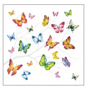 AMB.12514230 Colourful Butterflies papírszalvéta 25x25cm,20db-os