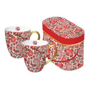 A.PD.N603549 Porcelán bögre 2db-os 0,35l dobozban Pavone rosso,Tassotti design