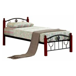 Fém ágy ágyráccsal, 90x200, MAGENTA
