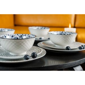 Black & blue 16 részes modern design porcelán étkészlet 4 személyre. Brand:Nora&#039;s design