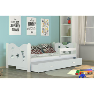 MICKEY Color gyerekágy + AJÁNDÉK matrac + ágyrács, 160x80 cm, fehér/fehér