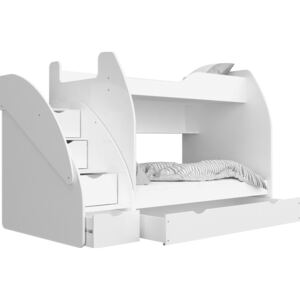 Matobútor Multifunkciós emeletes ágy Max 3 - többféle változat Szín: Fehér, Matrac: Matracokkal