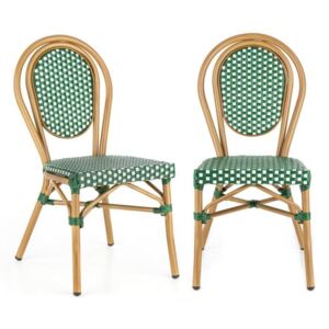 Blumfeldt Montpellier GR, bisztró szék, egymásra rakhatók, alumínium keret, polyrattan, zöld
