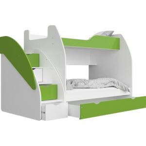 Matobútor Multifunkciós emeletes ágy Max 3 - többféle változat Szín: Zöld, Matrac: Matracokkal