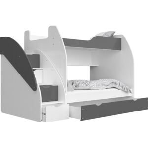 Matobútor Multifunkciós emeletes ágy Max 3 - többféle változat Szín: Szürke, Matrac: Matracokkal