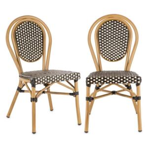 Blumfeldt Montpellier BL, bisztró szék, egymásra rakhatók, alumínium keret, fekete-krémszínű