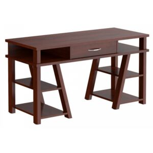 TAIPIT Comp Fiókos íróasztal polcokkal 140x60x78 cm - Burgundy