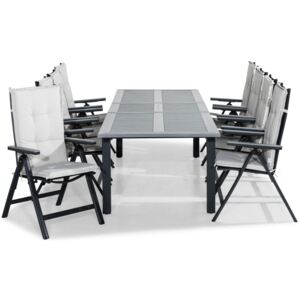 Asztal és szék garnitúra VG5374 Fekete + szürke