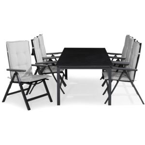 Asztal és szék garnitúra VG4570, Szín: Fekete + fehér