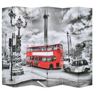 Fekete/fehér paraván 228 x 180 cm londoni busz