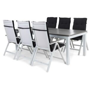 Asztal és szék garnitúra VG4595 Fekete + fehér + szürke