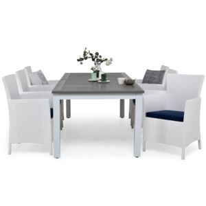 Asztal és szék garnitúra VG4400 Fehér + szürke + kék