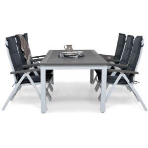 Asztal és szék garnitúra VG4593 Fehér + szürke