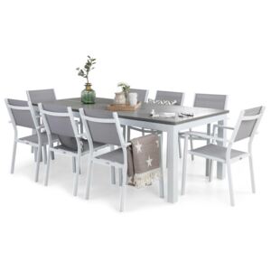 Asztal és szék garnitúra VG5554 Fehér + szürke
