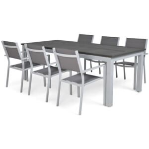 Asztal és szék garnitúra VG5553 Fehér + szürke