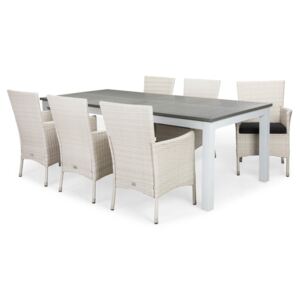 Asztal és szék garnitúra VG5542 Fehér + szürke