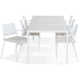 Asztal és szék garnitúra VG6204 Bézs + fehér