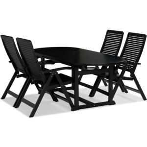 Asztal és szék garnitúra VG6200 Fekete