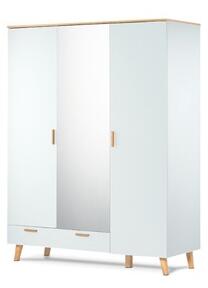 FRISK szekrény tükörrel (fehér / tölgy)