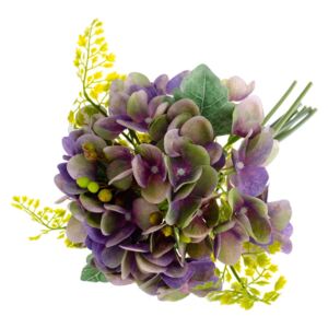 Lila hortenzia és páfrány művirág - Dakls