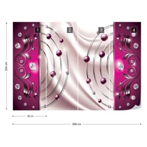 Fotótapéta GLIX - Absztrakt Modern Design Rózsaszín Nem szőtt tapéta - 368x254 cm