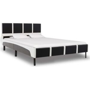 Fekete és fehér műbőr ágykeret 120 x 200 cm