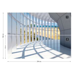Fotótapéta GLIX - Strand 3D Nézet A Modern Építészet Papír tapéta - 254x184 cm
