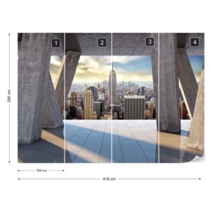Fotótapéta GLIX - New York Városra 3D Modern Kilátás Konkrét Nem szőtt tapéta - 416x290 cm