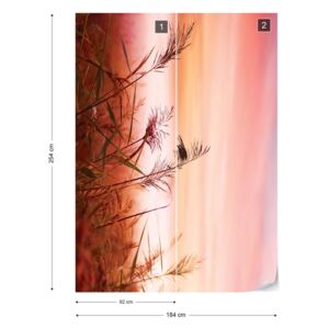 Fotótapéta GLIX - Mező Napkelte Vidék Rét Papír tapéta- 184x254 cm