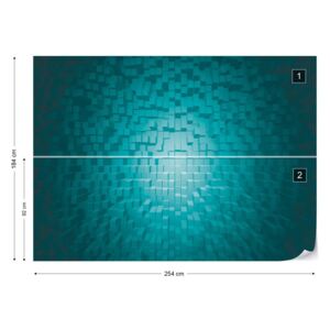 Fotótapéta GLIX - 3D Türkiz Modern Pixel Kialakítás Papír tapéta - 254x184 cm