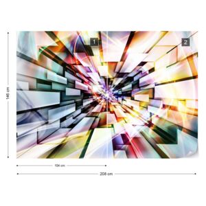Fotótapéta GLIX - 3D Absztrakt Design Sokszínű Tapet nețesute - 208x146 cm