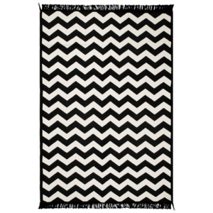 Ziga Zag fekete kétoldalú szőnyeg, 80 x 150 cm - Homedebleu