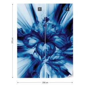 Fotótapéta GLIX - Absztrakt Virágos Art Kék Fény Nem szőtt tapéta - 206x275 cm