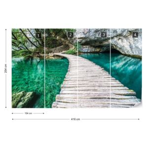 Fotótapéta GLIX - Crystal Lake Fa Sétány Nem szőtt tapéta - 416x254 cm
