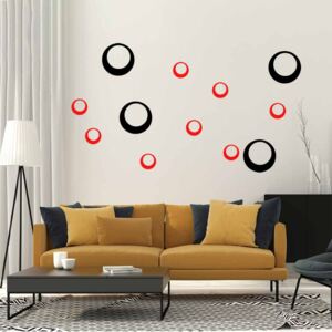 Falmatrica GLIX - Decorative circles 60 x 40 cm Fekete és piros