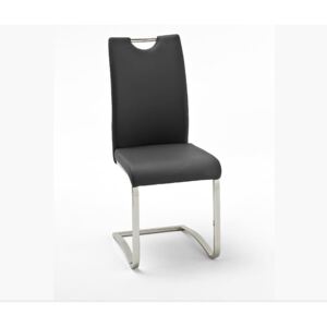 Koeln szánkótalpas szék műbőr ülőfelülettel, krómozott vázzal fekete színben