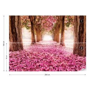 Fotótapéta GLIX - Virágok Blossom Fák Erdő Természet Papír tapéta - 254x184 cm