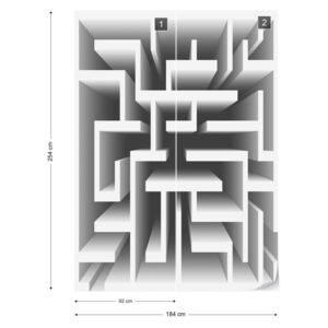 Fotótapéta GLIX - Modern 3D Labirintus Kialakítás Papír tapéta- 184x254 cm