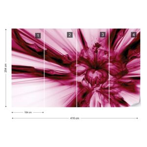 Fotótapéta GLIX - Absztrakt Virágos Art Rózsaszín Fény Nem szőtt tapéta - 416x254 cm