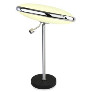 BRILLIANT G55650/15 | Double Brilliant asztali lámpa 49cm fényerőszabályzós érintőkapcsoló elforgatható alkatrészek 1x LED 1932lm 3000K króm, fekete, fehér