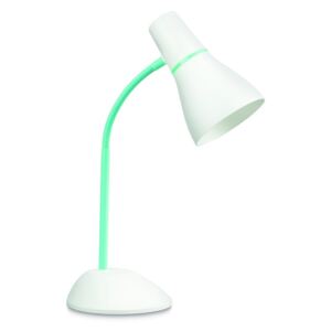 PHILIPS 71567/33/PN | Pear Philips asztali lámpa 41cm kapcsoló flexibilis, energiatakarékos izzóhoz tervezve 1x E27 fehér, zöld