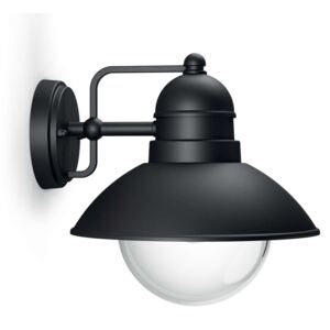PHILIPS 17237/30/PN | Hoverfly Philips fali lámpa 1x E27 IP44 fekete, átlátszó