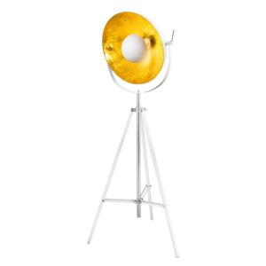 GLOBO 58299 | Xirena Globo álló lámpa 180cm kapcsoló állítható magasság 1x E27 króm, fehér, arany