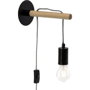 BRILLIANT 98977/76 | Jarbo Brilliant falikar lámpa vezeték kapcsoló 1x E27 fekete, fa
