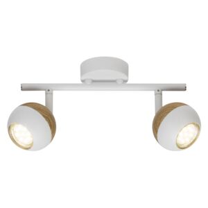 BRILLIANT G59413/75 | Scan Brilliant spot lámpa elforgatható alkatrészek 2x LED 500lm 3000K fa., fehér