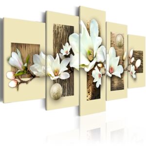 Vászonkép Bimago - Texture and magnolia 100x50 cm