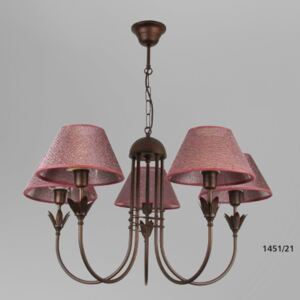 NAMAT 1451/21 | Wera Namat csillár lámpa 5x E14 antikolt bronz, lila