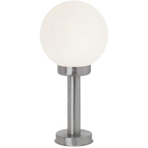 BRILLIANT 47284/82 | MadisonB Brilliant álló lámpa 50cm 1x E27 IP44 nemesacél, rozsdamentes acél, fehér